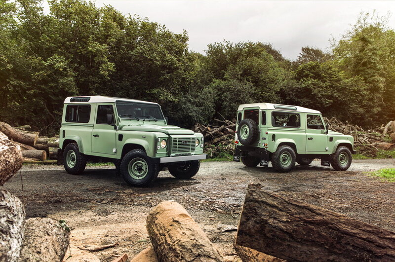 Two Green Land Rovers