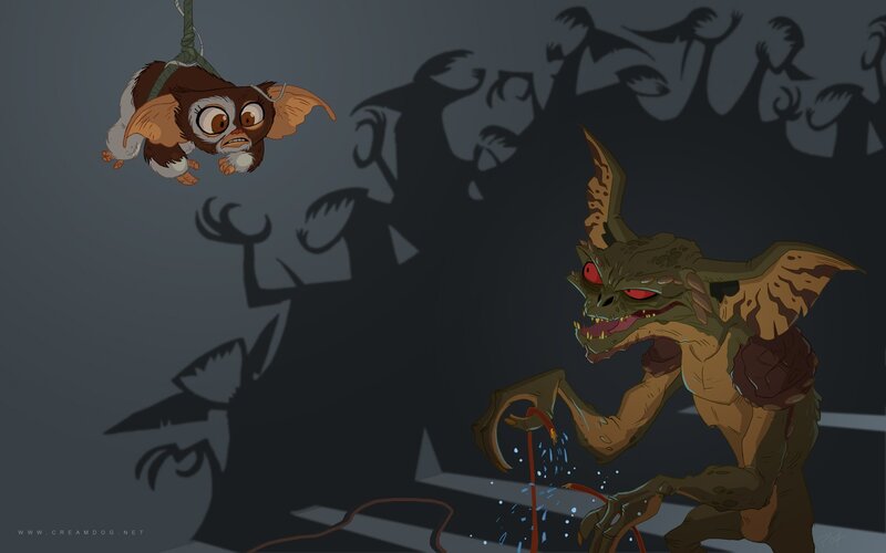 Two Gremlins in Dark Room