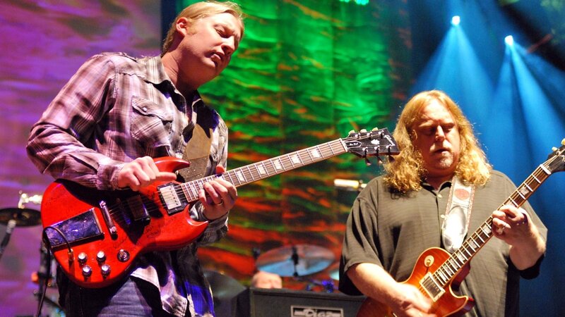Two Guitarists on Stage — Green