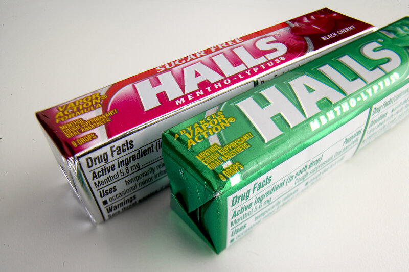 Two Halls cough drops