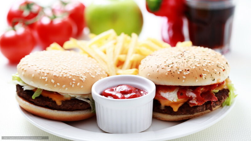 Two Hamburgers on Plate — White, Appetizing