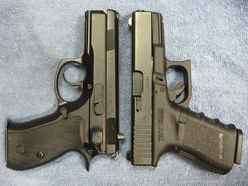 Two Handguns Side by Side