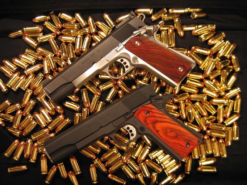 Two Handguns with Bullets — Black