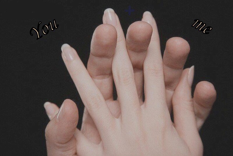 Two Hands Clasped — Black