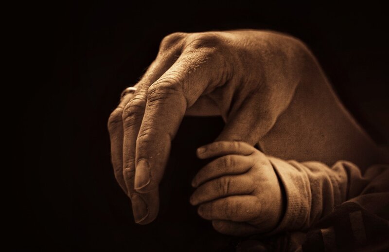 Two Hands Clasped — Brown