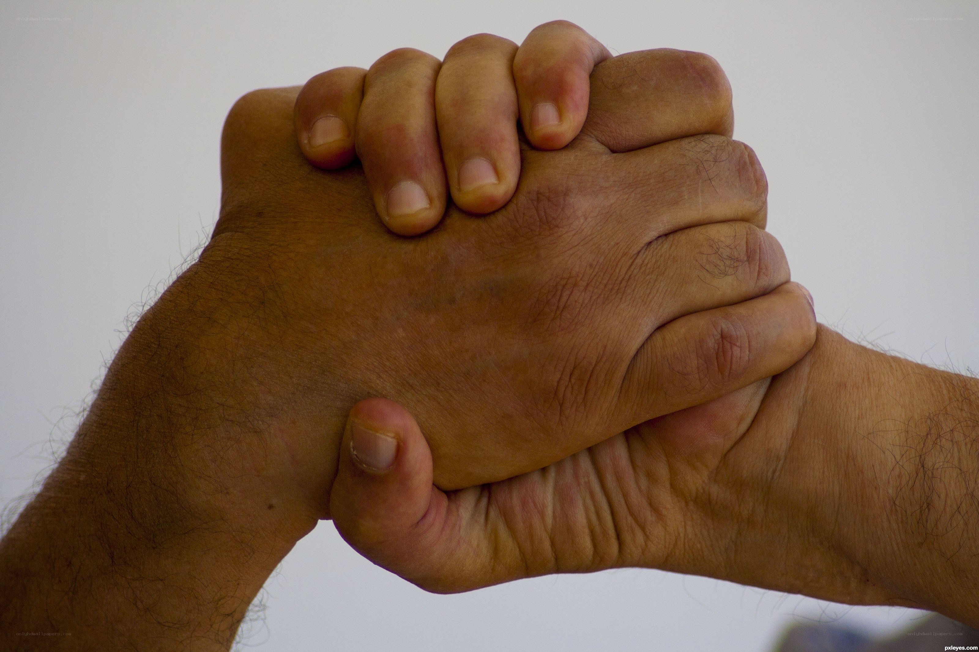 two hands clasped together