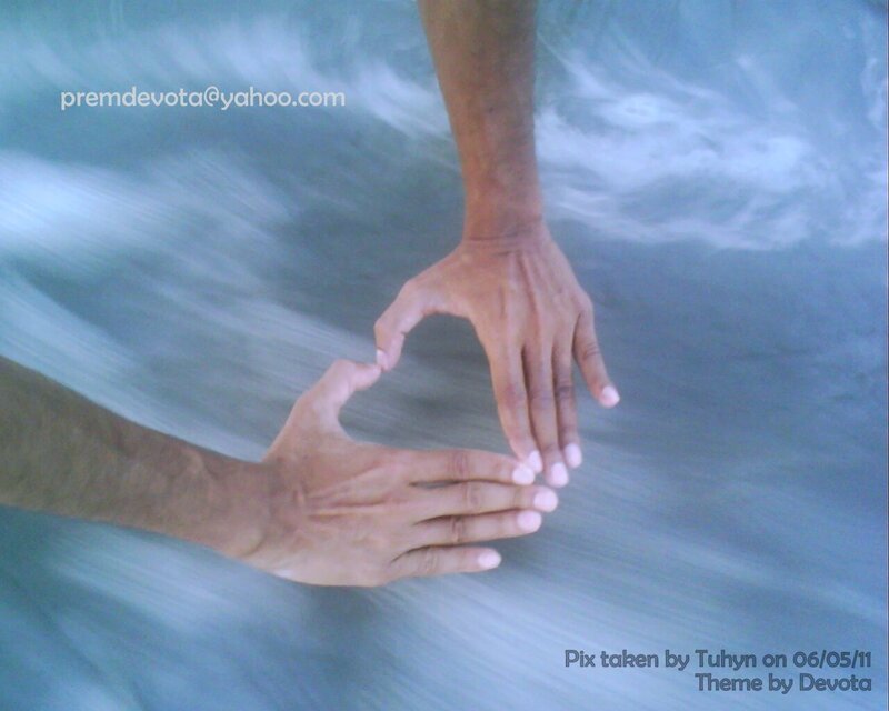 Two Hands Forming Heart — Blue