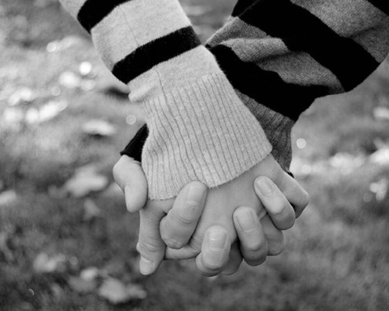 Two Hands Holding — Black, Intimate, Autumn