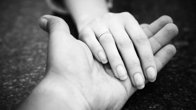 Two Hands Holding — Black, Intimate, Photograph, Ring