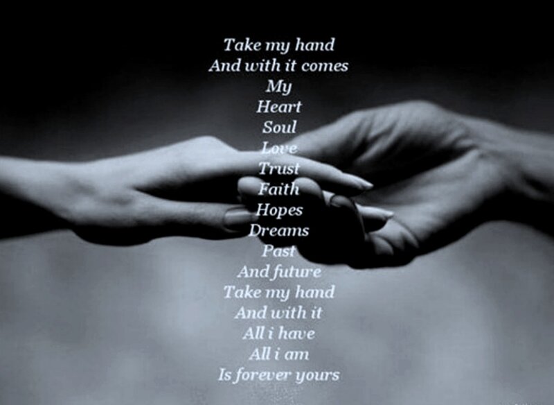 Two Hands Holding — Black, Romantic