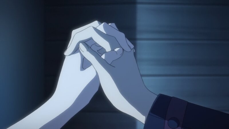 Two Hands Holding — Blue, Dramatic, Night