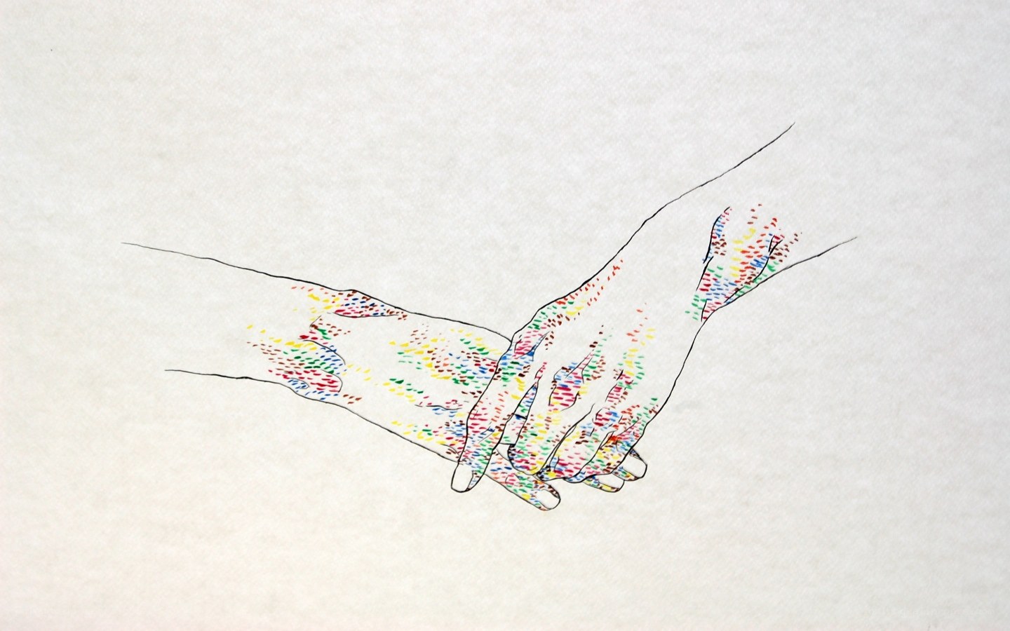 two hands holding each other
