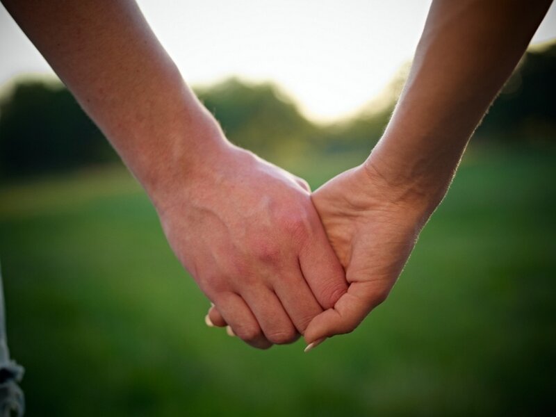 Two Hands Holding — Green