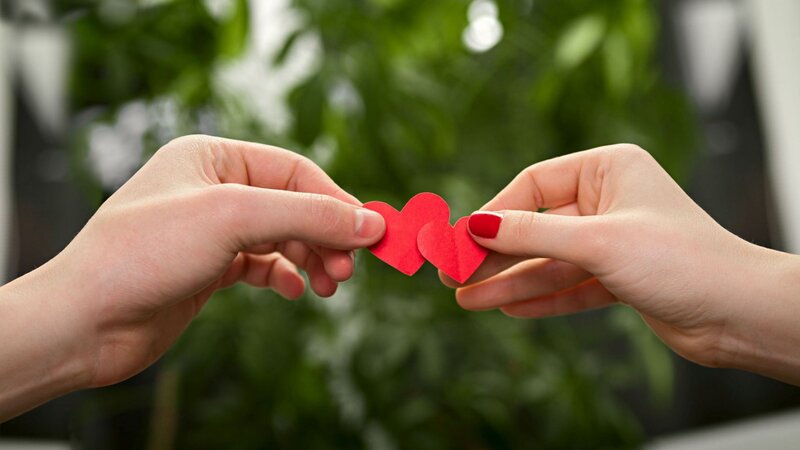 Two Hands Holding Hearts — Red, Calm, Photograph, Nails