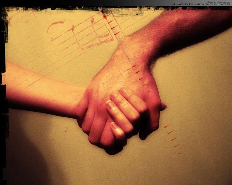Two Hands Holding — Red, Intimate