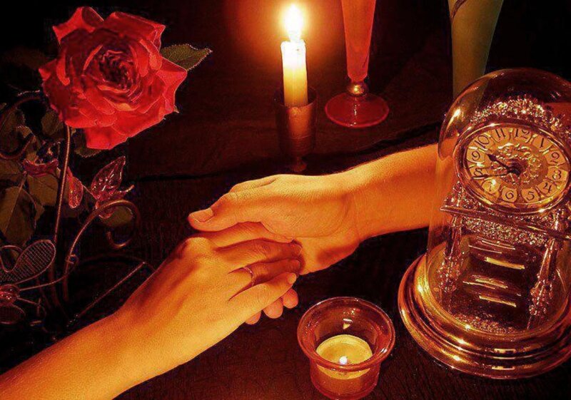 Two Hands Holding — Red, Romantic