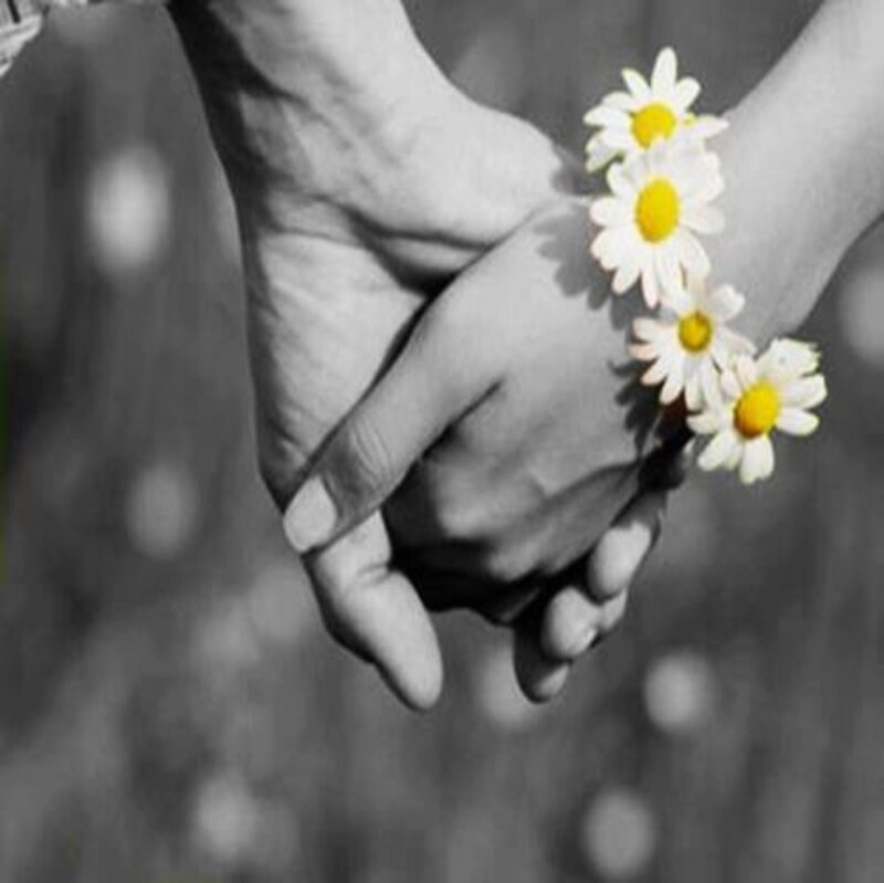 Two Hands Holding — White, Serene