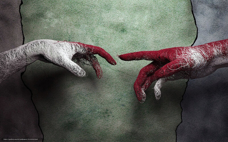 Two Hands Made of Yarn