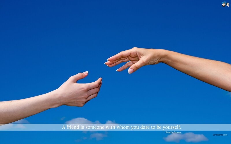 Two Hands Reaching — Blue, Serene, Afternoon