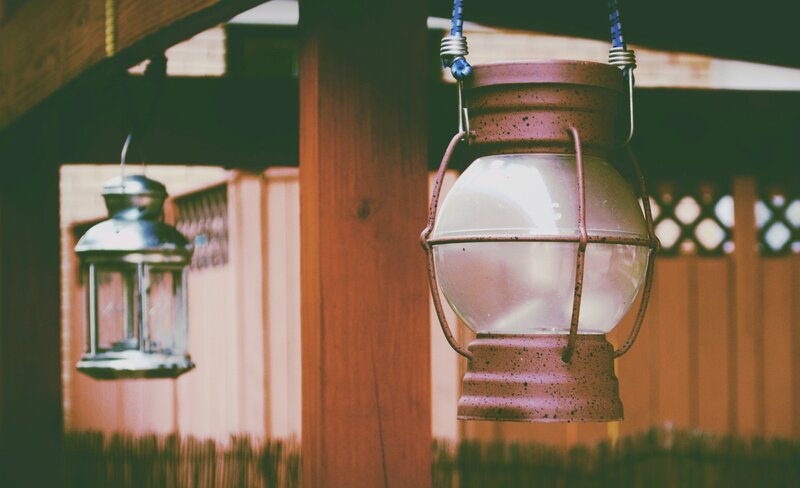 Two Hanging Lanterns — Brown