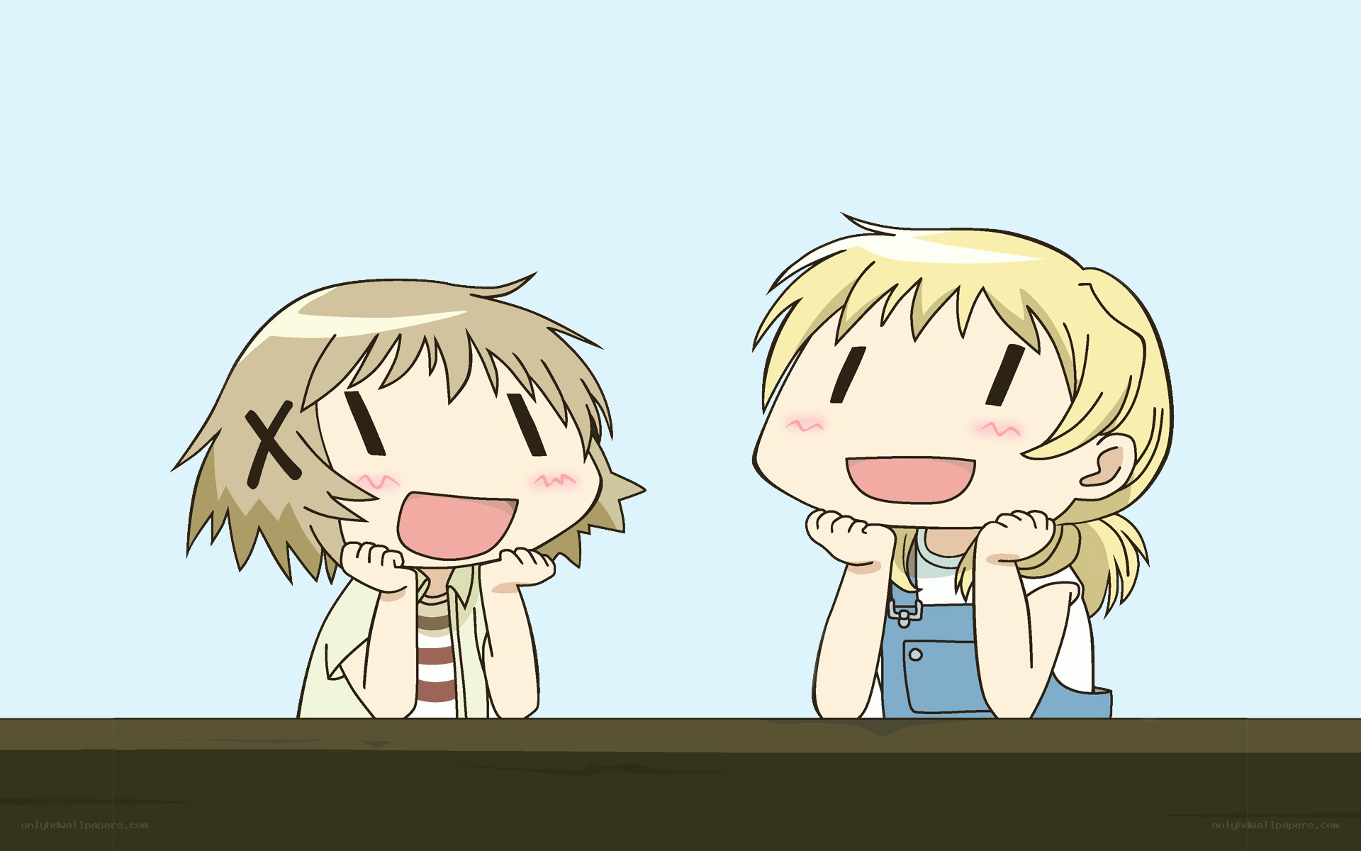two happy anime girls