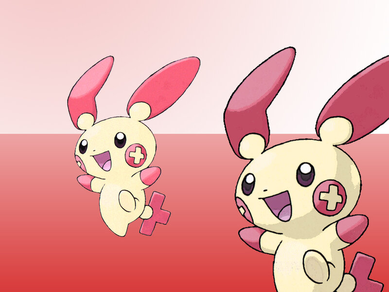 Two happy Plusle Pokémon