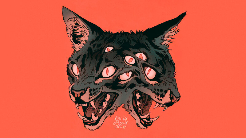 Two-headed Black Cat
