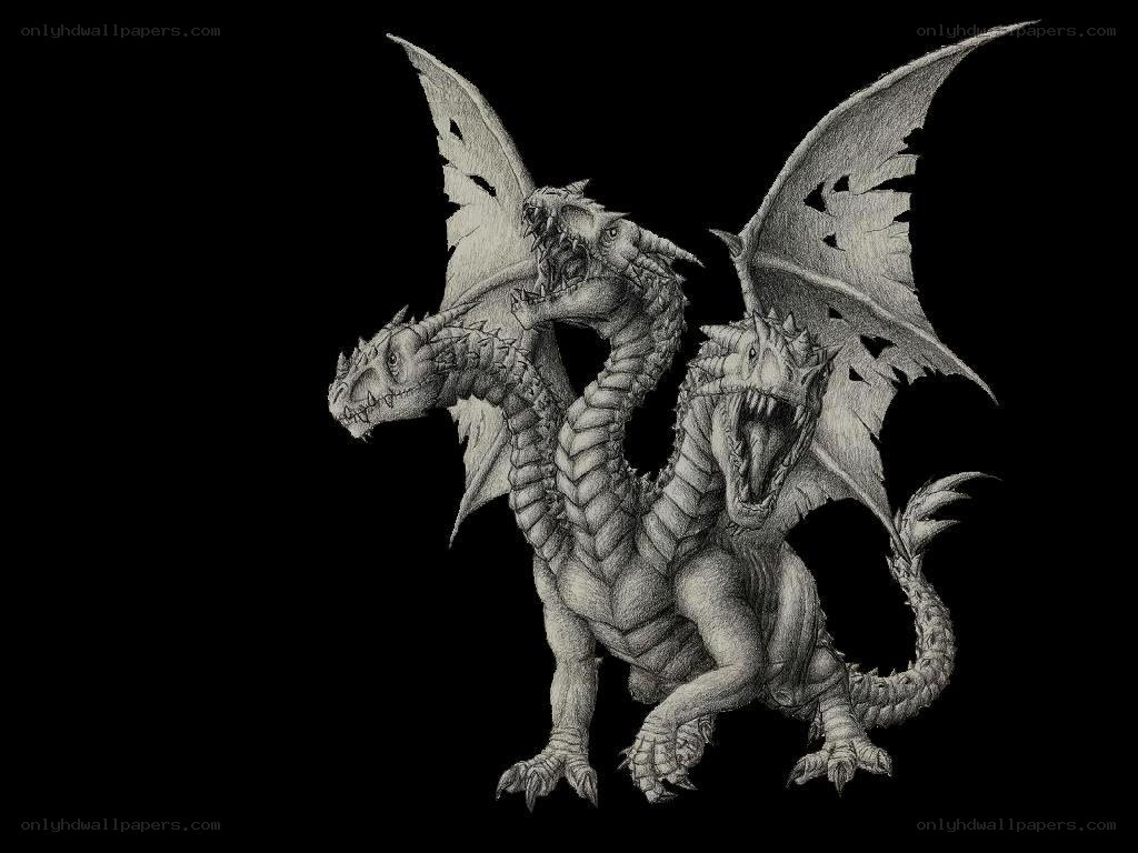 two-headed dragon drawing