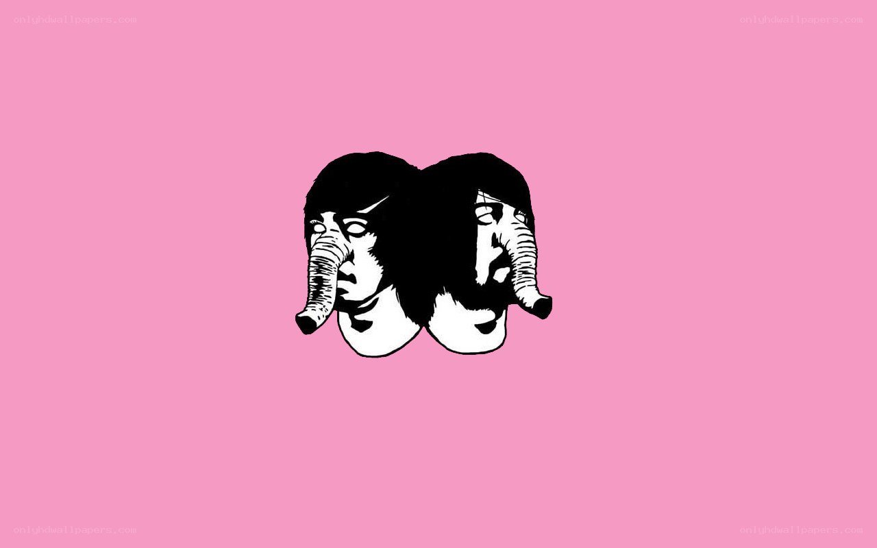 two heads with elephant trunks