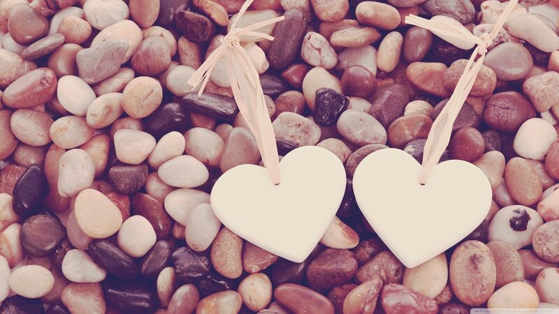 Two Heart Ornaments — White, Calm
