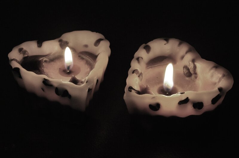 Two Heart-shaped Candles