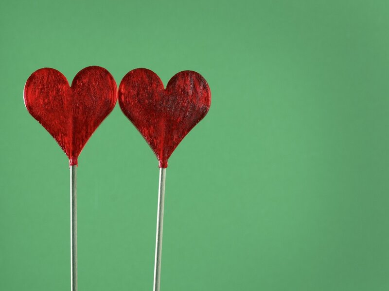 Two Heart-shaped Lollipops