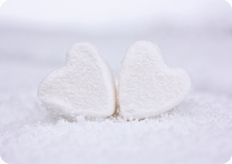 Two Heart-shaped Marshmallows