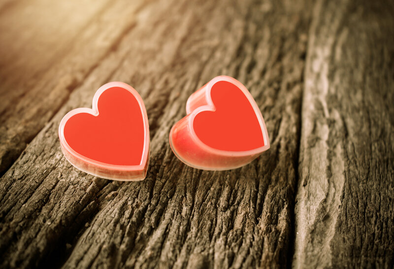 Two Heart-shaped Objects — Red
