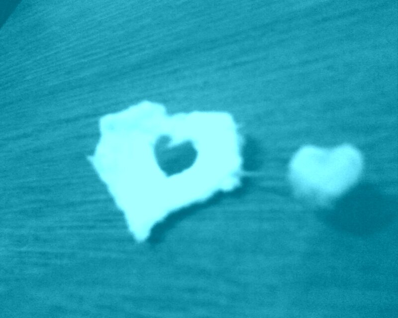 Two Heart-shaped Objects — Teal