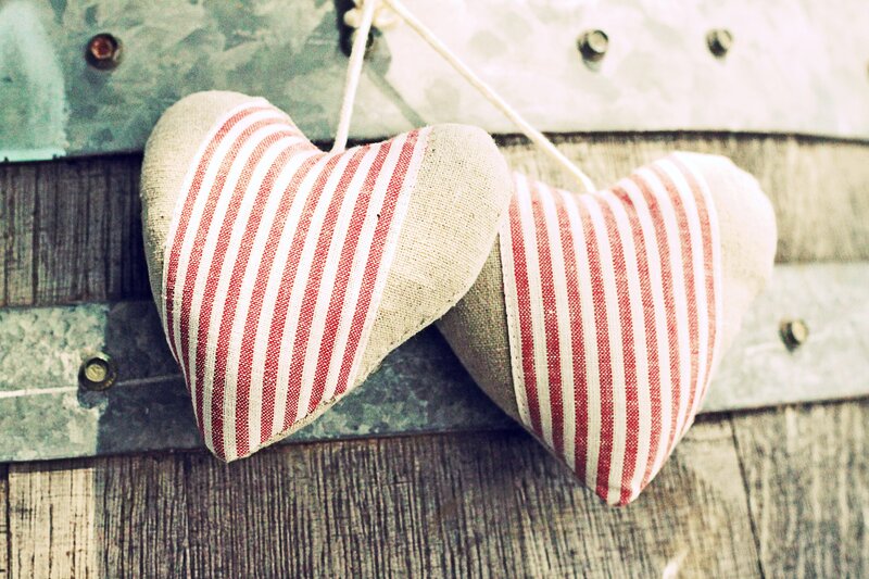 Two Heart-shaped Pillows — Red