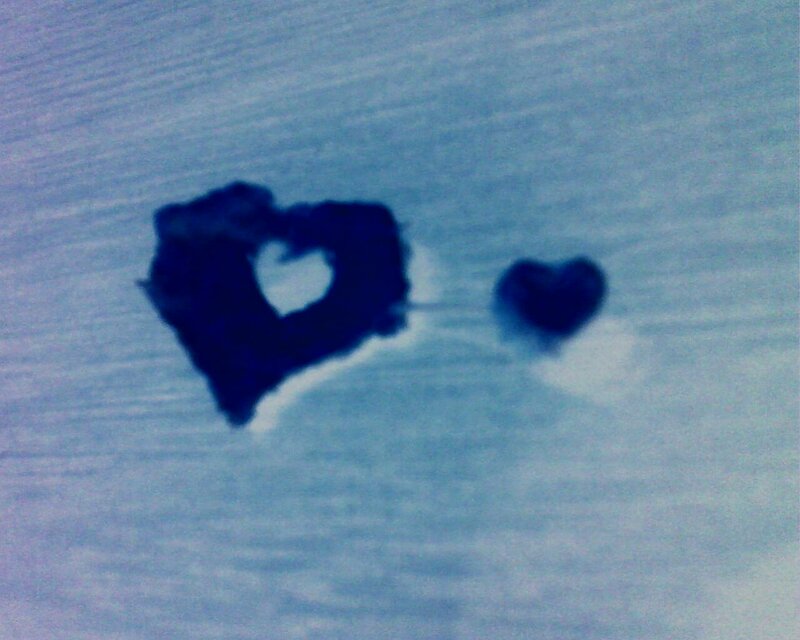 Two Heart Shapes — Blue