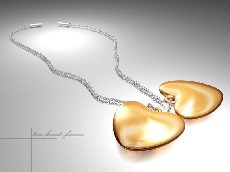 two hearts forever necklace