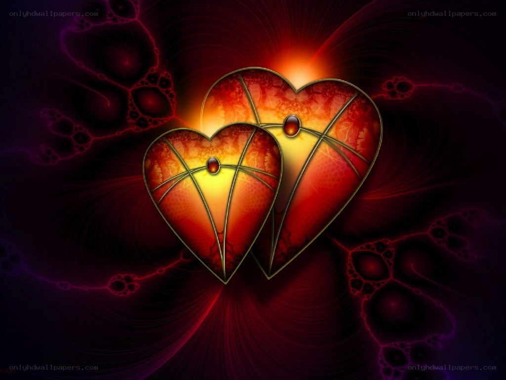 Two hearts in a fractal design