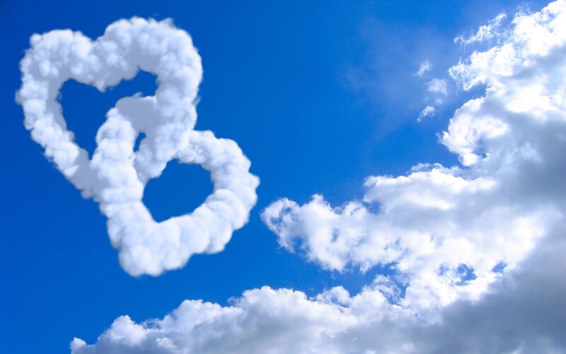 Two hearts in the sky