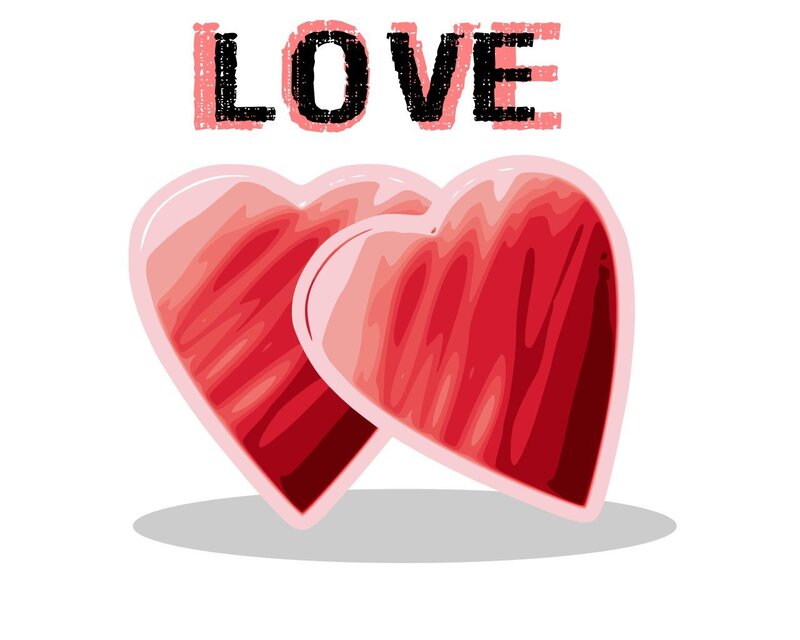 two hearts love message