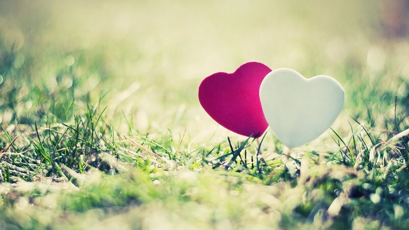 Two Hearts on Grass — Green