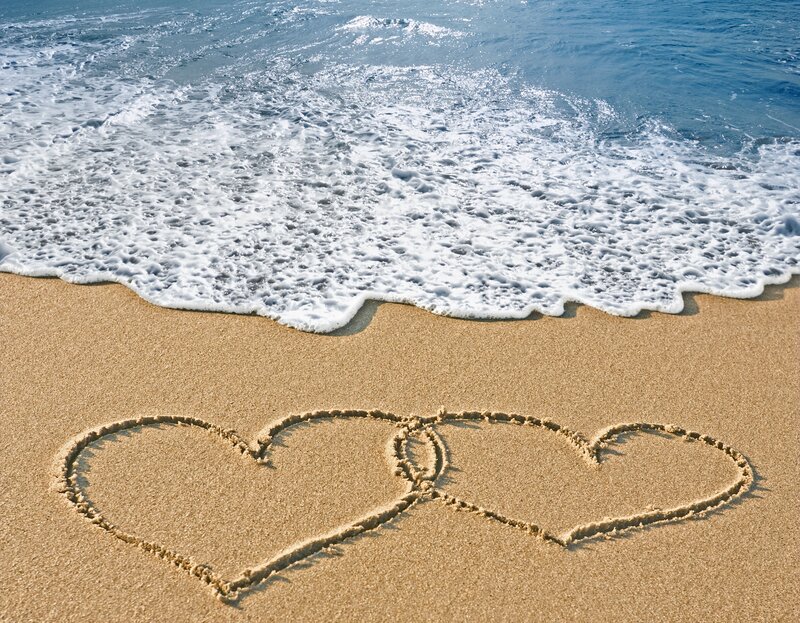 Two Hearts on Sand