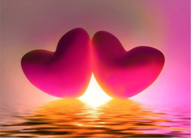 Two hearts on water