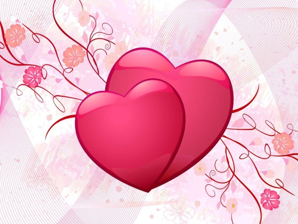 two hearts with floral design