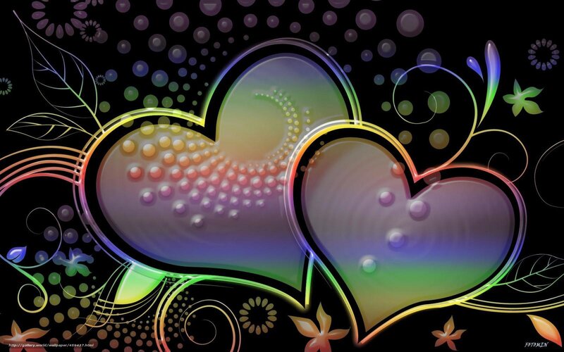Two Hearts with Floral Patterns