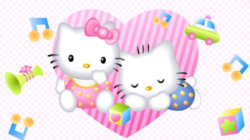 Two Hello Kitty Characters — Pink, Playful