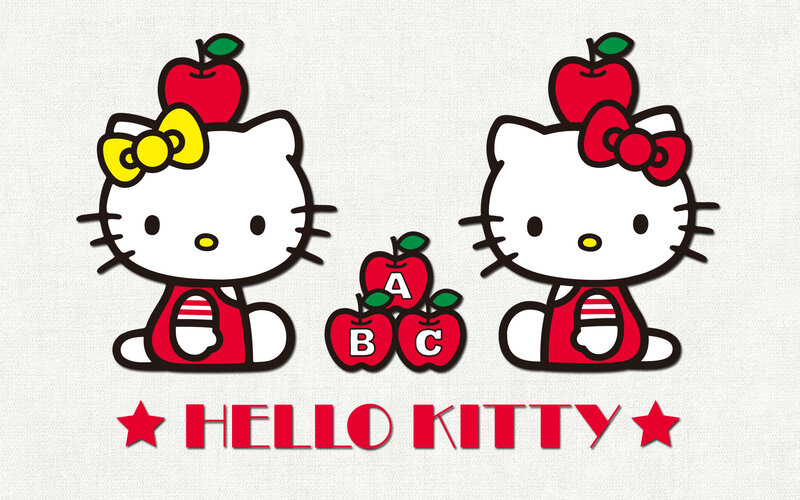 Two Hello Kitty Characters — White