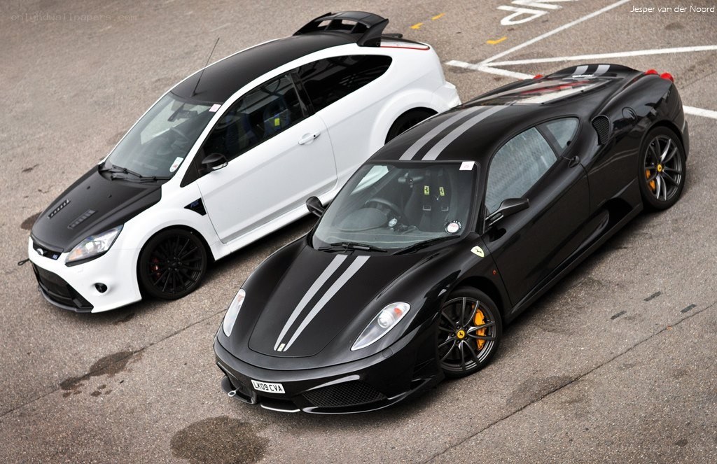 Two high-performance cars parked