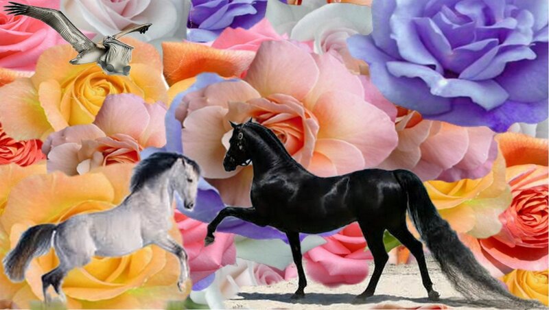 Two Horses and a Bird
